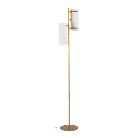 Lumisource Rhonda Contemporary/Glam Floor Lamp in Gold Metal with White Shade