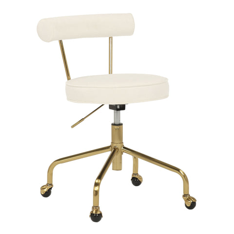 Lumisource Rhonda Contemporary/Glam Task Chair in Gold Steel and Cream Velvet