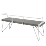 Lumisource Stefani Industrial Bench in White and Grey