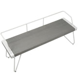 Lumisource Stefani Industrial Bench in White and Grey
