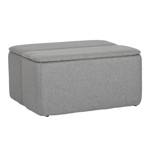 Lumisource Stout Contemporary Storage Ottoman in Grey Fabric