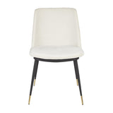 Lumisource Wanda Contemporary Chair w/Black Metal Legs w/Gold Accent & Cream Fabric