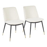 Lumisource Wanda Contemporary Chair w/Black Metal Legs w/Gold Accent & Cream Fabric