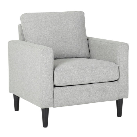 Lumisource Wendy Contemporary Arm Chair in Black Wood and Grey Fabric