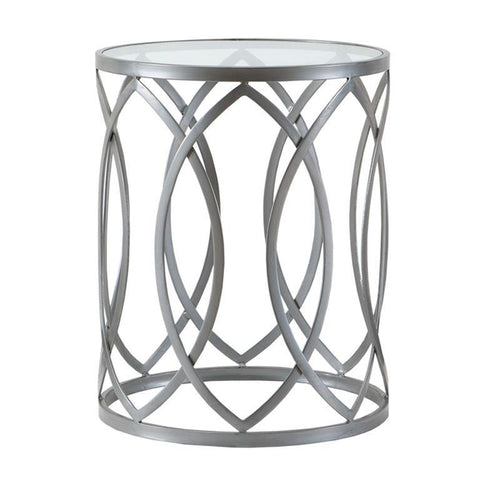 Madison Park Arlo Metal Eyelet Accent Table In Grey