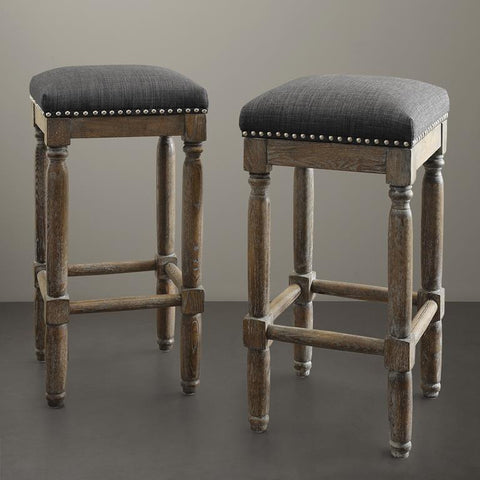 Madison Park Cirque Stool (Set of 2) In Grey