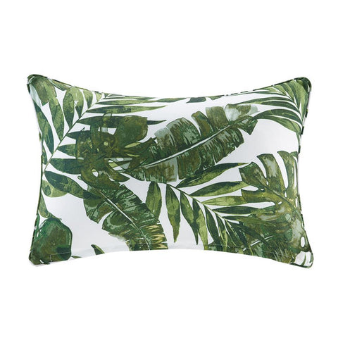 Madison Park Everett Printed Palm 3M Scotchgard Outdoor Oblong Pillow 14x20"