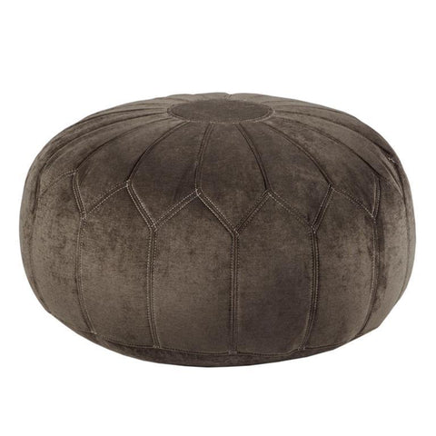 Madison Park Kelsey Round Pouf Ottoman In Brown