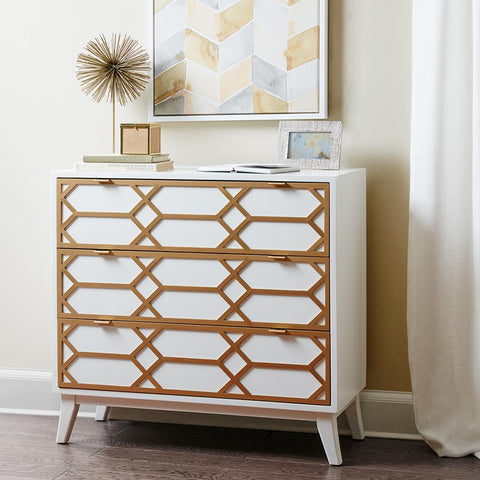 Madison Park Maria Gold Lattice Accent Chest See below