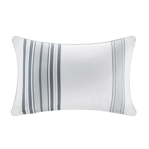 Madison Park Newport Printed Stripe 3M Scotchgard Outdoor Oblong Pillow 14x20"