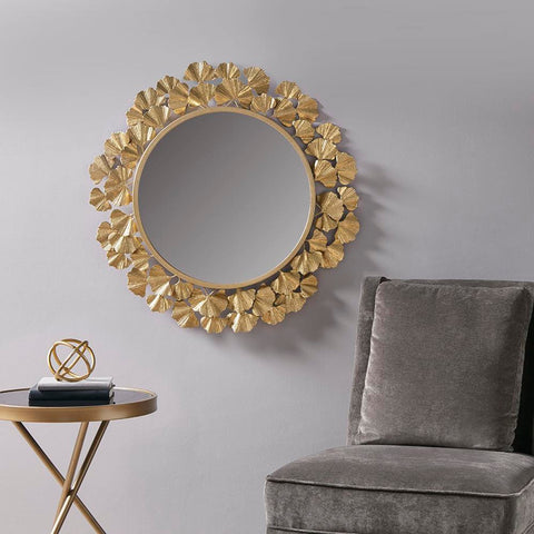 Martha Stewart Eden Gold Foil Ginkgo Mirror
