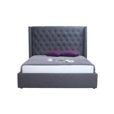 Moe's Blair Two Drawer Fabric Bed In Grey
