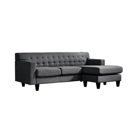 Moes Home Airling Reversable Sectional in Dark Grey