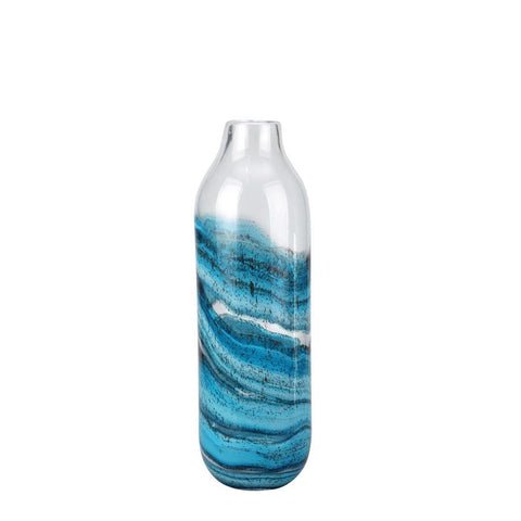 Moes Home Blue Sand Vase Tall in Blue