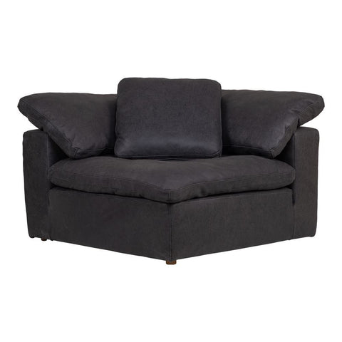 Moes Home Clay Corner Chair Nubuck Leather Black