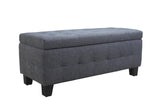 Moes Home Collection Gretchen Storage Bench In Grey Fabric