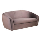 Moes Home Courbe Sofa in Grey Velvet