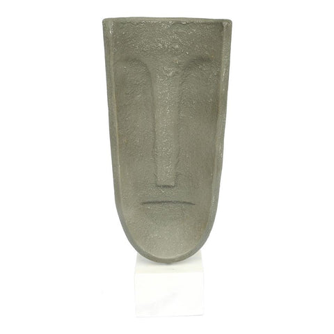 Moes Home Ecomix Abstract Face Sculpture in Light Grey