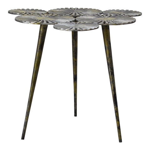 Moes Home Flora Accent Table Antique Gold