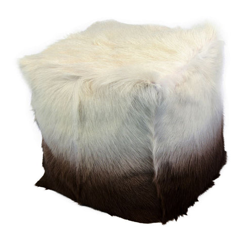 Moes Home Goat Fur Pouf Cappuccino Ombre