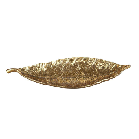 Moes Home Golden Frond Tray Gold Small