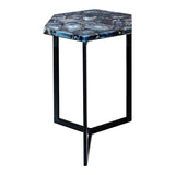 Moes Home Hexagon Agate Accent Table in Silver
