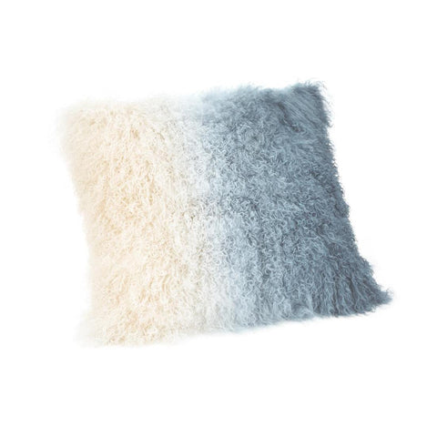 Moes Home Lamb Fur Pillow Light Deep Blue Spectrum