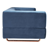 Moes Home Langdon Sofa in Blue Velvet