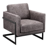 Moes Home Luxe Club Chair in Grey Velvet