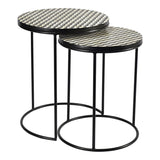 Moes Home Optic Nesting Tables Set Of Two in Brass