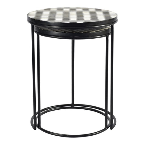 Moes Home Optic Nesting Tables Set Of Two in Brass