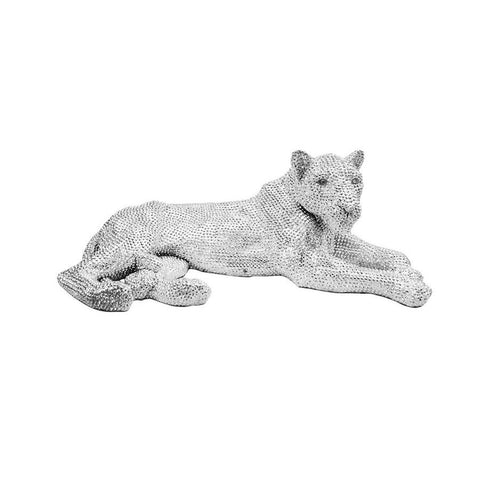 Moes Home Panthera Statue in Silver