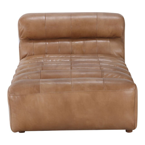 Moes Home Ramsay Leather Chaise Tan