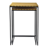 Moes Home Rivet Nesting Tables Set Of Two in Brass
