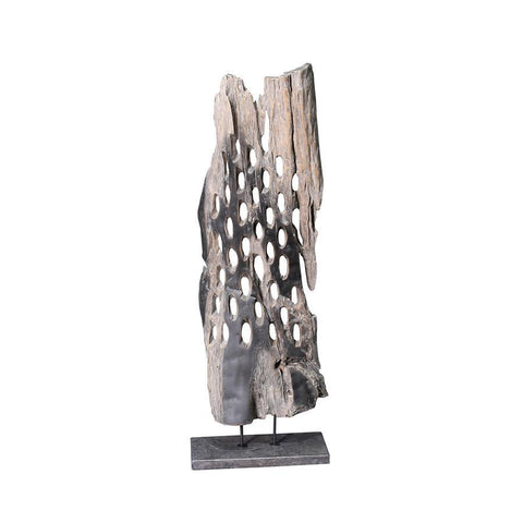 Moes Home Wood Abstract Art Weathered Grey