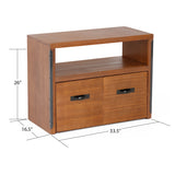 OS Home and Office Furniture Model 33242 Industrial Collection Machine Stand with Two Large File Drawers
