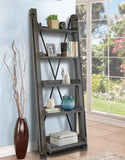OS Home and Office Furniture Model 33400 Industrial Open Ladder Bookcase in Washed Driftwood Finish