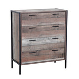 OS Home and Office Furniture Model 41104 Four Drawer Chest with Metal Frame and Legs