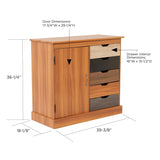 OS Home and Office Model 41000 Kylie Five Drawer Cabinet with Swinging Barn Style Door