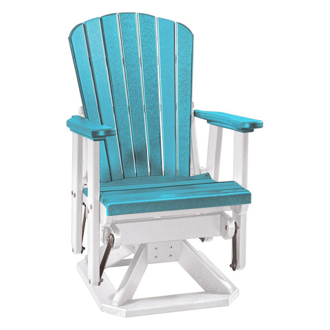 OS Home and Office Model 510ARW Fan Back Swivel Glider in Aruba Blue with White Base