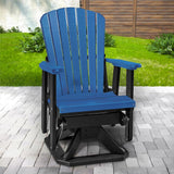 OS Home and Office Model 510BBK Fan Back Swivel Glider in Blue with a black base