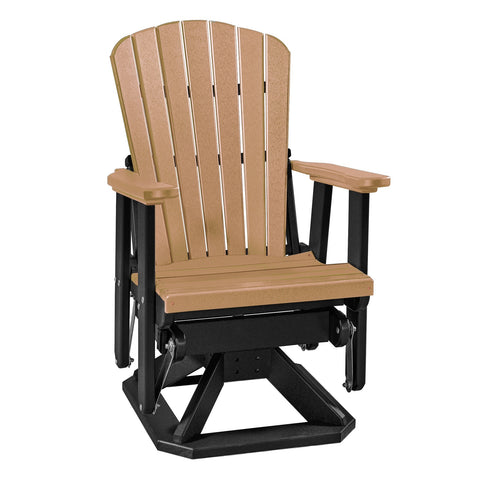 OS Home and Office Model 510CBK Fan Back Swivel Glider in Cedar with a black base