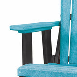 OS Home and Office Model 515ARB-K Double Glider with Center Table in Aruba Blue and Black