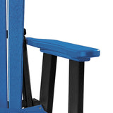 OS Home and Office Model 515BBK-K Double Glider with Center Table in Blue with a Black Base