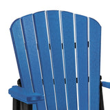 OS Home and Office Model 516BBK Fan Back Balcony Glider  in Blue with a Black Base