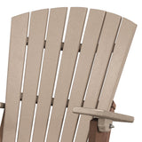 OS Home and Office Model 519WWTB Fan Back Folding Adirondack Chair Made in the USA- Weatherwood on Tudor Brown Base