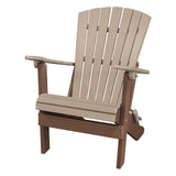 OS Home and Office Model 519WWTB Fan Back Folding Adirondack Chair Made in the USA- Weatherwood on Tudor Brown Base