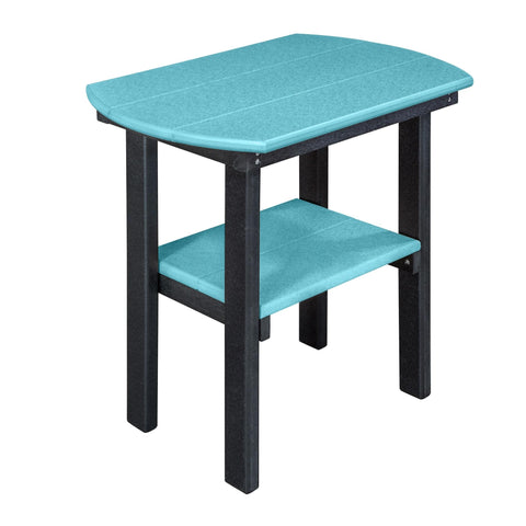 OS Home and Office Model 525ARB Oval End Table Made in the USA- Aruba Blue on Black Base
