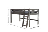 OS Home and Office Model 83204-1AB Charcoal Gray Twin Low Loft Bed