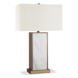 Hudson & Canal Felix Table Lamp With Carrara Style Marble And Antique Brass